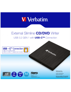 Regrabadora externa USB 3.2/USB-C DVD/CD VERBATIM 2