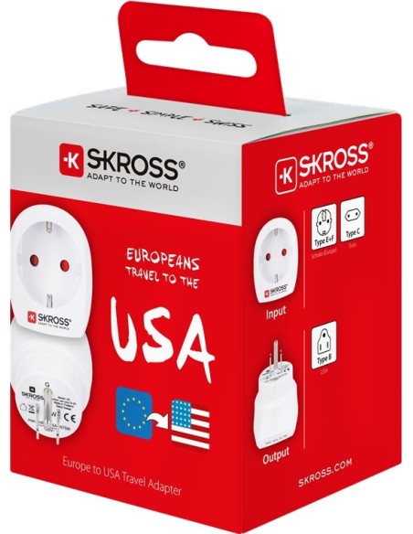 ADAPTADOR EUROPEO-USA CON  TOMA TIERRA