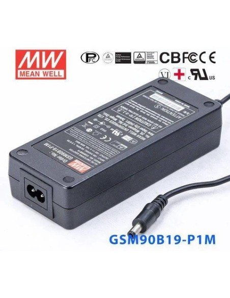 ALIMENTADOR MEANWELL 19V 90W 4.75A  JACK 5.5X2.5mm