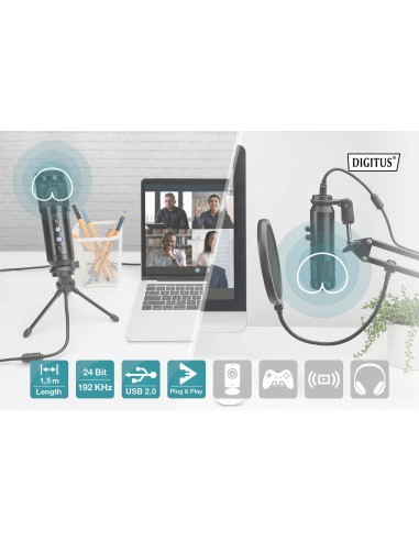 Micrófono condensador USB, profesional