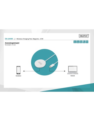 Almohadilla de carga inalámbrica, magnética, 15W