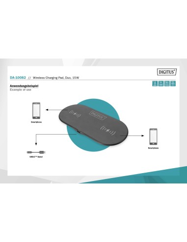 Base de carga inalámbrica Dual 15W