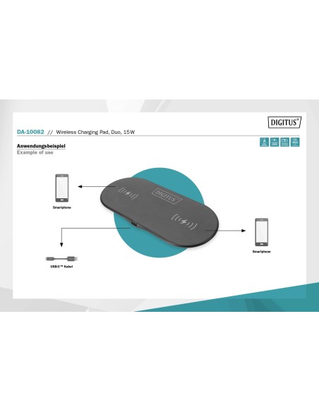 Base de carga inalámbrica Dual 15W