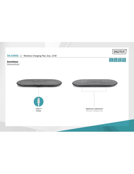 Base de carga inalámbrica Dual 15W