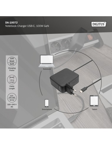 Cargador USB-C para ordenador portátil, 100W