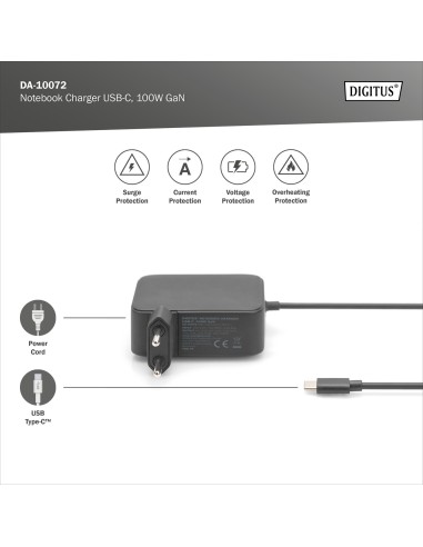 Cargador USB-C para ordenador portátil, 100W