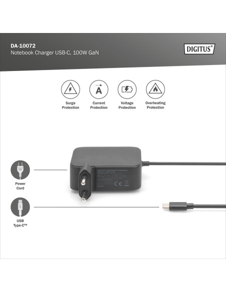 Cargador USB-C para ordenador portátil, 100W