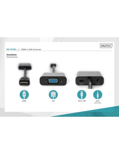 Convertidor HDMI a VGA, no bidireccional