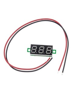 MINI VOLTÍMETRO DIGITAL DC 3.4-30V ROJO 2 CABLES