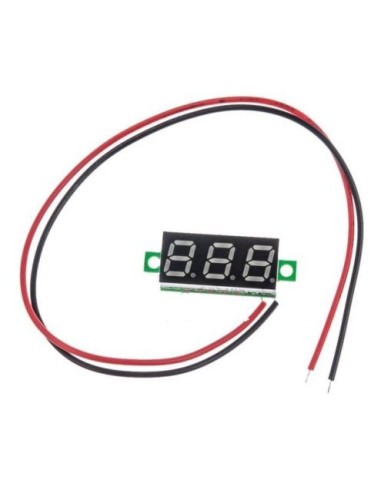 MINI VOLTÍMETRO DIGITAL DC 3.4-30V ROJO 2 CABLES