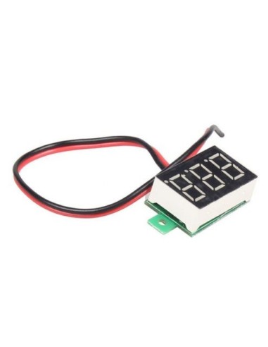 MINI VOLTÍMETRO DIGITAL DC 3.4-30V ROJO 2 CABLES