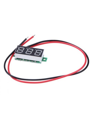 MINI VOLTÍMETRO DIGITAL DC 3.4-30V ROJO 2 CABLES