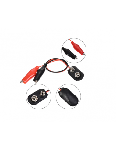 ADAPTADOR DE PILA 9VCC A PINZA DE COCODRILO