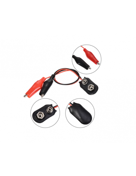 ADAPTADOR DE PILA 9VCC A PINZA DE COCODRILO