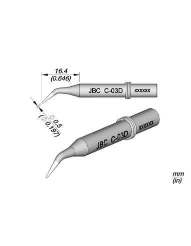PUNTA JBC CURVA 0.5MM 14ST 0550100