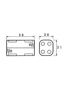 PORTAPILAS PARA 4 PILAS AA (CON TERMINALES CLIP) 2