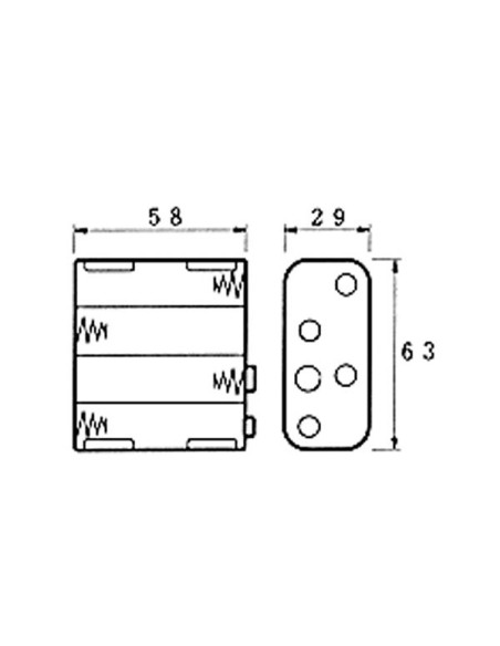 PORTAPILAS PARA 8 PILAS AA (CON TERMINALES CLIP)