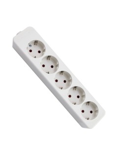 Base múltiple para pared con 5 tomas de policarbonato