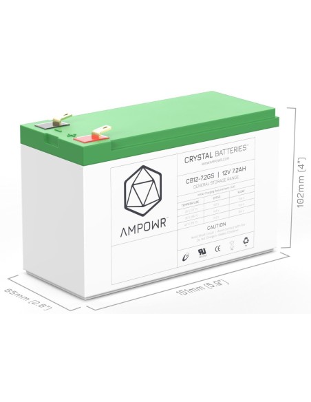 BATERIA LEAD CRYSTAL 12V 7.2A 151X65X95mm ALTO RENDIMIENTO