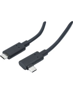 Cable USB 3.2 Gen2 híbrido Tipo-C / Tipo-C en ángulo - 10 M