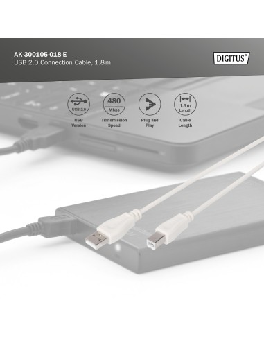 CABLE USB 2.0 A-B M/M 2MTS.