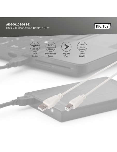 CABLE USB 2.0 A-B M/M 2MTS.