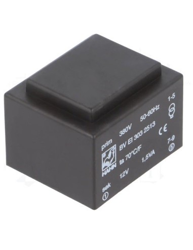 TRANSFORMADOR 380V~ a 12V~ 1.5VA ENCAPSULADO PCB
