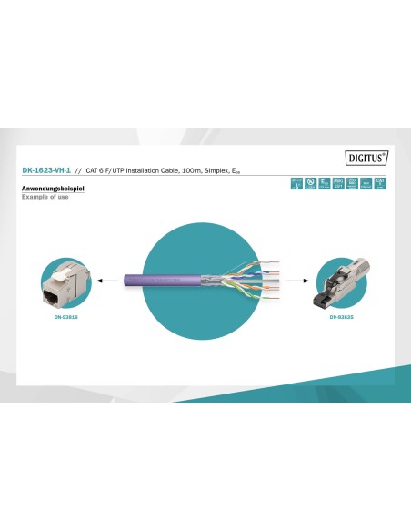 Cable de red instalación de par trenzado Cat 6 F-UTP
