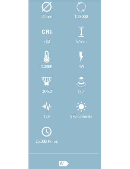 BOMBILLA LED 4W 12V 370LM 120º LUZ CALIDA 3000K