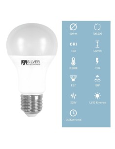 BOMBILLA LED 15W 1650LM E27 180º LUZ CALIDA 3000K