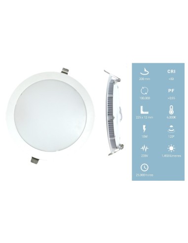 DOWNLIGHT 18W 6000K 1450LM BLANCO