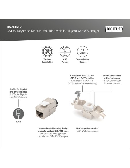 Módulo Keystone CAT 6A, apantallado