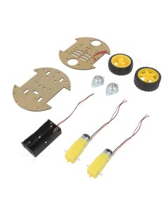 CHASIS COCHE 2 RUEDAS Y 2 MOTORES & 1 RUEDA LOCA