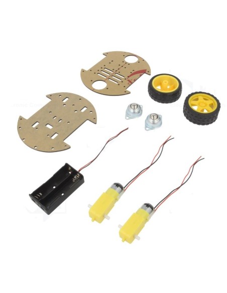 CHASIS COCHE 2 RUEDAS Y 2 MOTORES & 1 RUEDA LOCA