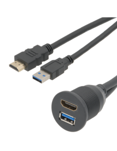 Cables HDMI 2.0 / USB 3.0 90cm chasis