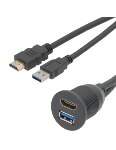 Cables HDMI 2.0 / USB 3.0 90cm chasis
