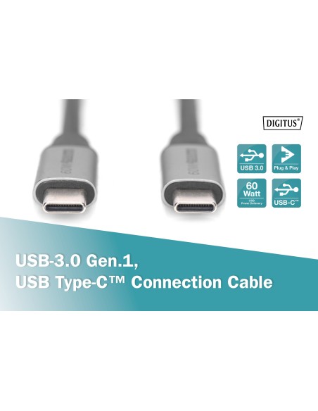 Cable 1mts USB-C macho/macho