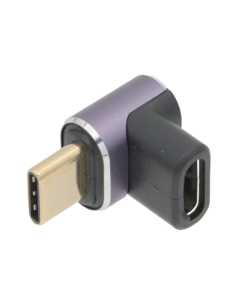Adaptador USB-C macho/hembra codo 90º