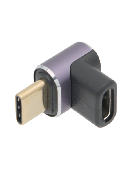 Adaptador USB-C macho/hembra codo 90º