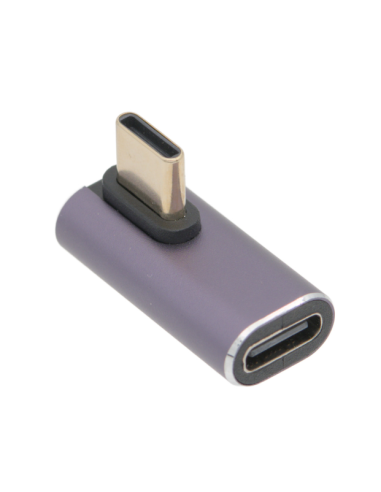 Adaptador USB-C macho/hembra codo 90º