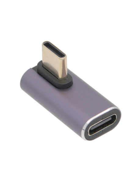 Adaptador USB-C macho/hembra codo 90º