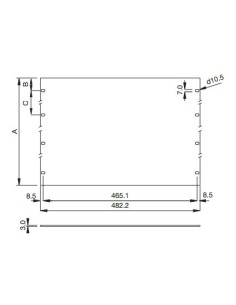 PANEL 19" VACIO 1U ANONIZADO PLATA 2