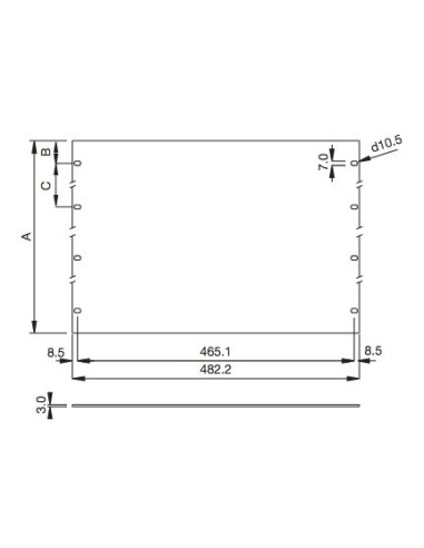 PANEL 19" VACIO 1U ANONIZADO PLATA