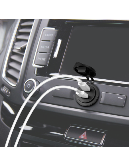 Conector USB A/B dual para chasis