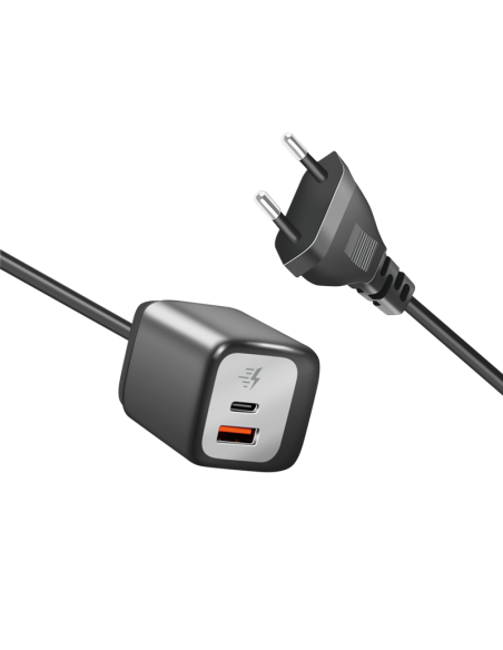 Alimentador dual USB A/C con cable de 1.5mts