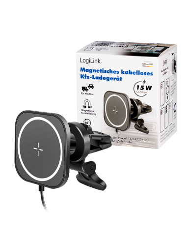 Soporte smartphone para coche con carga wireless