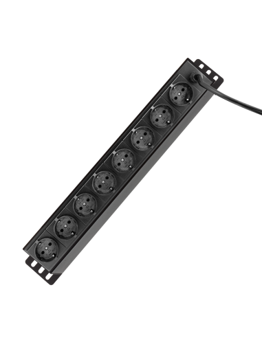 Regleta 8x enchufes 19" 1u con interruptor individual