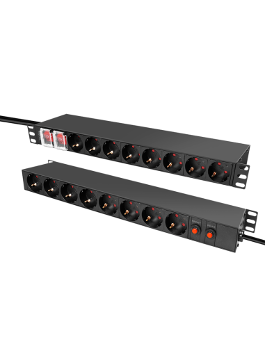 Regleta 16x enchufes 19" doble cara