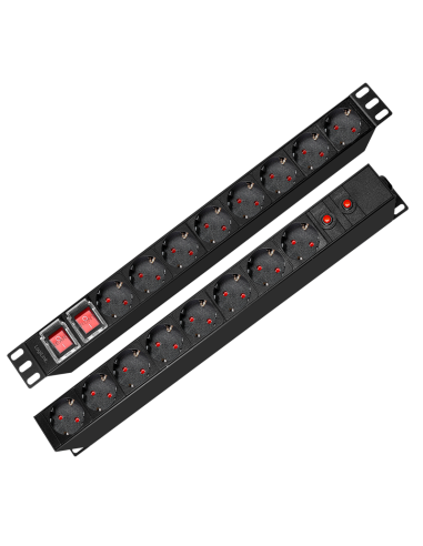 Regleta 16x enchufes 19" doble cara