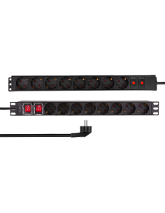 Regleta 16x enchufes 19" doble cara